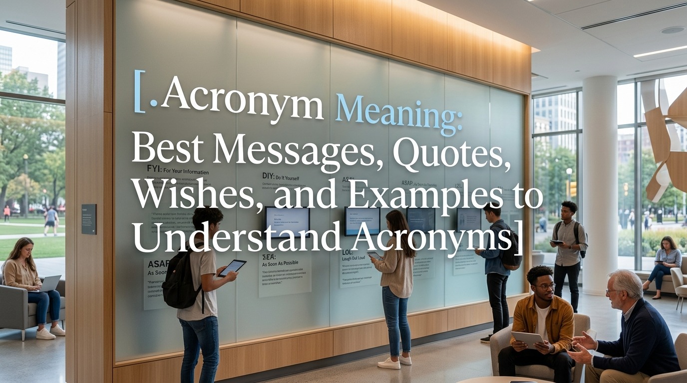 Acronym Meaning: Best Messages, Quotes, Wishes, and Examples to Understand Acronyms
