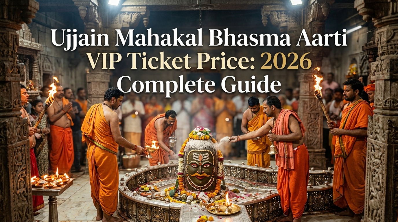 Ujjain Mahakal Bhasma Aarti VIP Ticket Price guide with Mahakaleshwar Temple, booking details, timings, and entry rules.