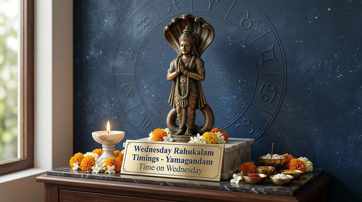 Wednesday Rahukalam Timings - Yamagandam Time on Wednesday